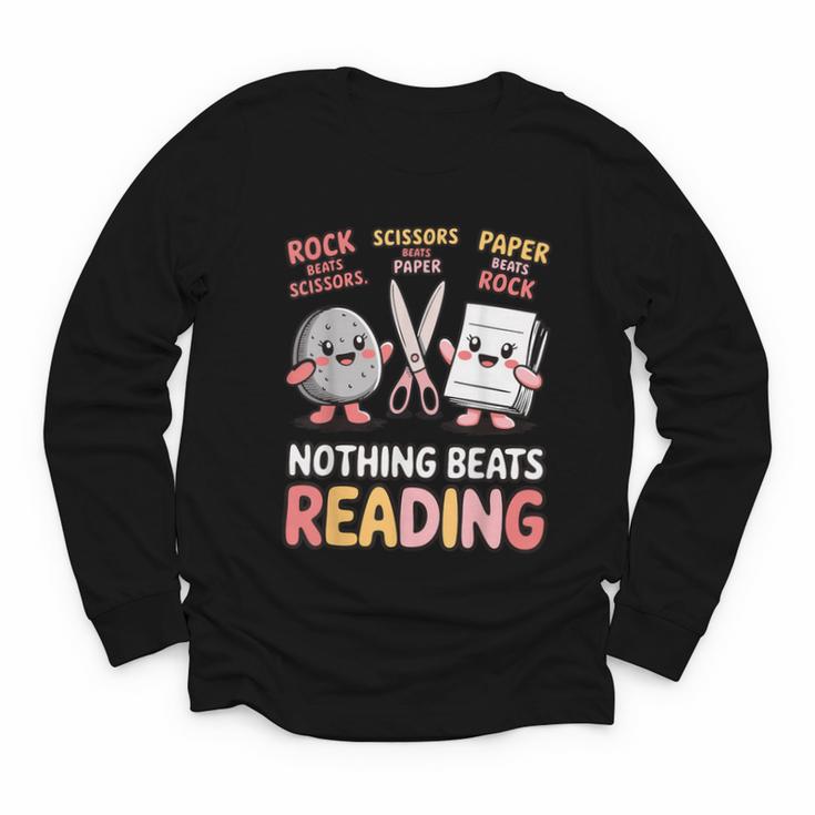 Nothing Goes Beyond Reading Rock Paper Scissors Book Youth Long Sleeve Tee
