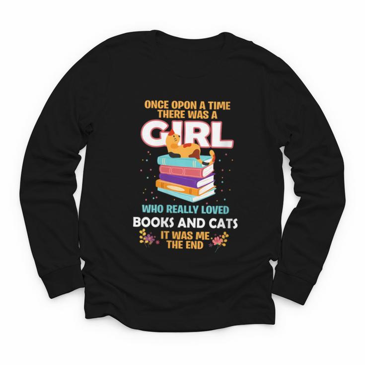 Once Upon A Time There Was A Girl Who Loves Books And Cats Youth Long Sleeve Tee