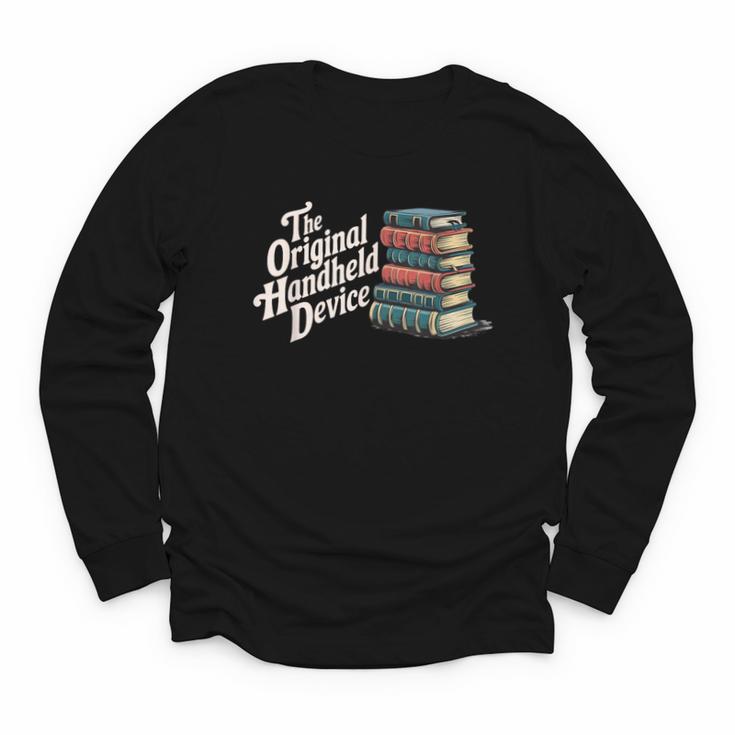 The Original Handheld Device Book Fair Book Lover Youth Long Sleeve Tee