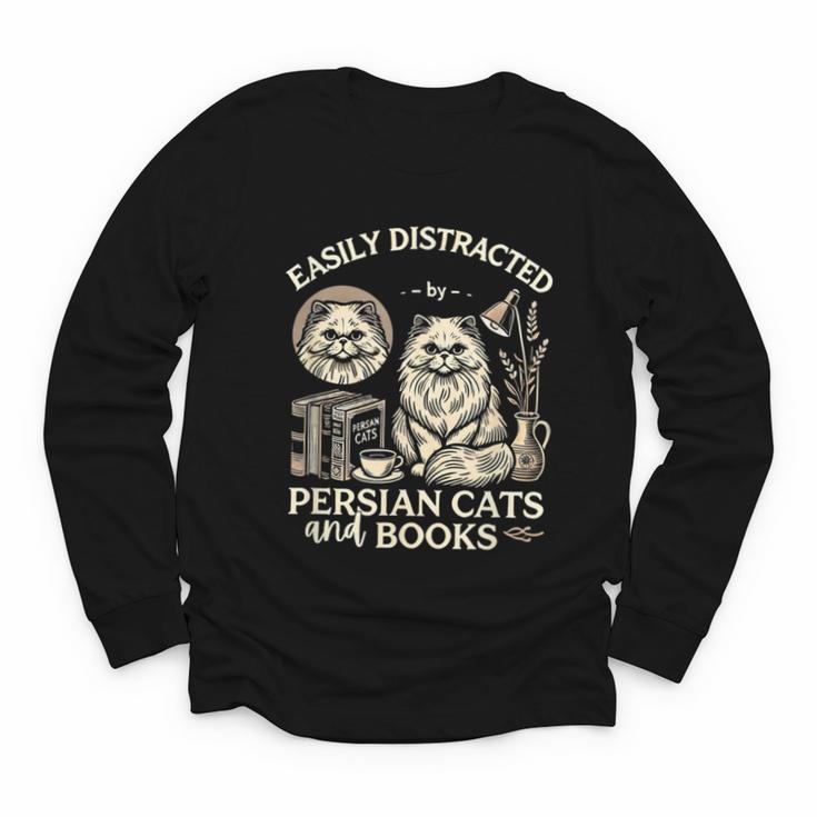 Persian Cat Persian Cats Persian Cats And Books For Men Women Kids Youth Long Sleeve Tee