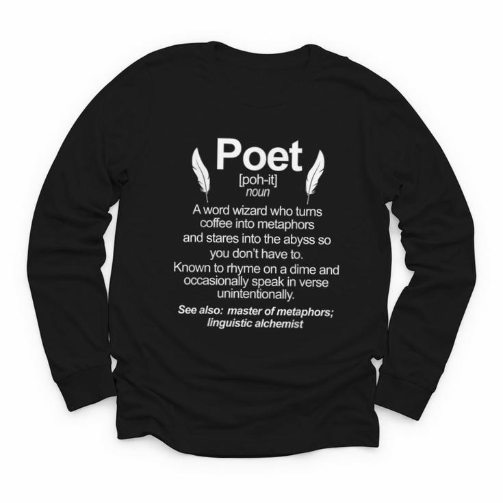 Poetry Poem Author Literature Book Lover Book Worm Poet Youth Long Sleeve Tee