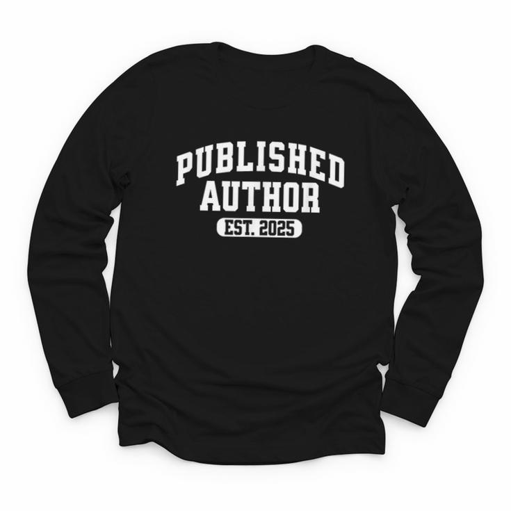 Proud Published Author 2025 Mom Dad Vintage Poet Book Writer Youth Long Sleeve Tee