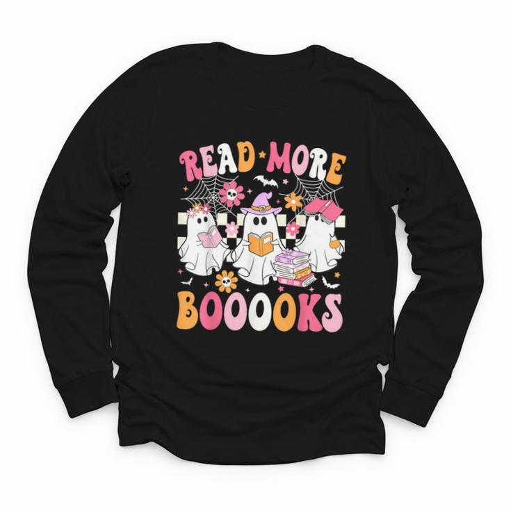 Read More Books Ghosts Reading Book Teacher Halloween Youth Long Sleeve Tee