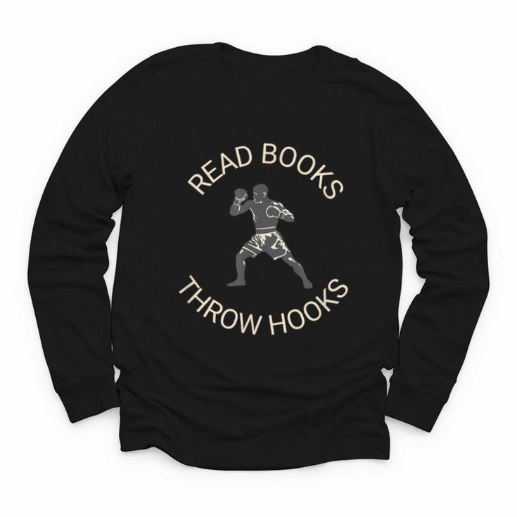 Read Books Throw Hooks Boxing Literacy Shirt Youth Long Sleeve Tee