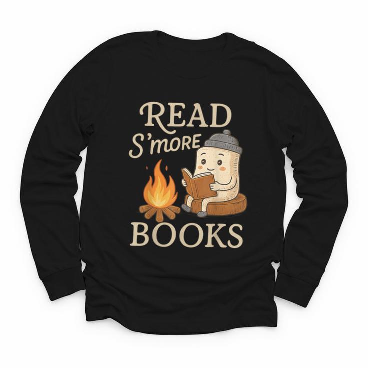 Read S'More Books Campfire Reading Book Lovers Camper Youth Long Sleeve Tee