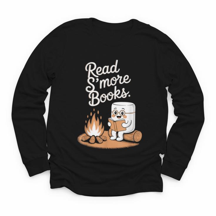 Read S'More Books Camping Outdoors Reading Campfire Smores Youth Long Sleeve Tee