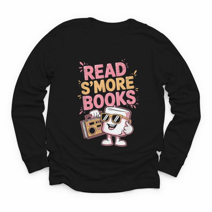 Read S'More Books Camping Outdoors Travel Campfire Smores Youth Long Sleeve Tee
