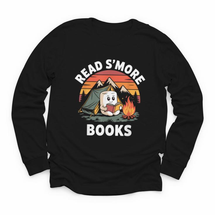 Read S'More Books Cute Campfire Reading Book Lovers Youth Long Sleeve Tee