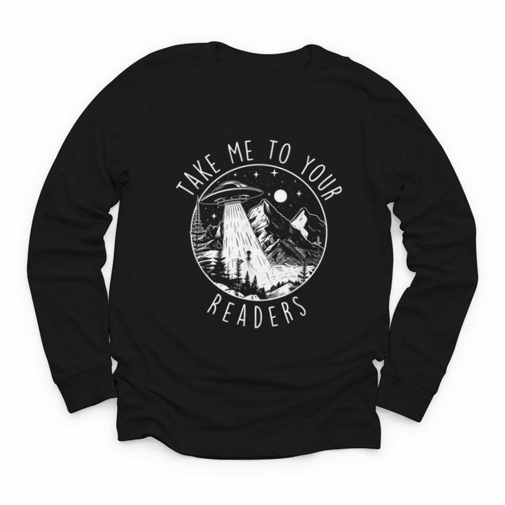 Take Me To Your Readers Book Lover Reading Bookworm Youth Long Sleeve Tee