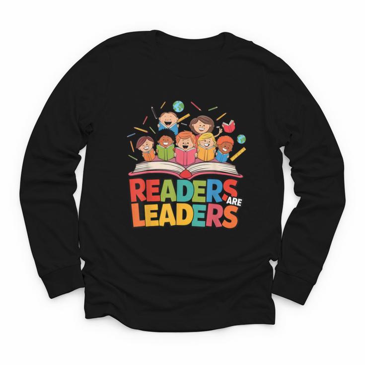 Readers Are Leaders Motivational Reading Book Quote Youth Long Sleeve Tee