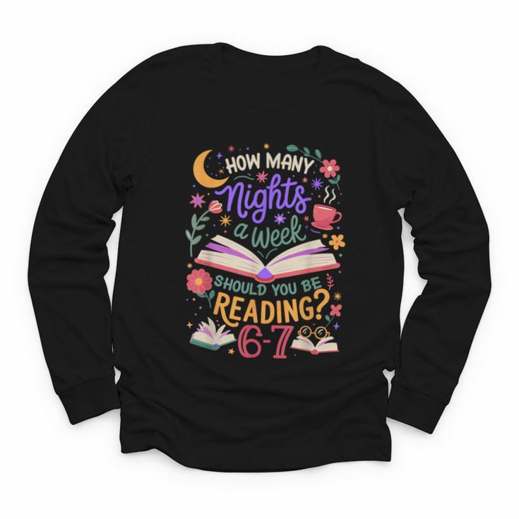 Reading 6 7 Meme Six Seven Cozy Book Lover Teacher Youth Long Sleeve Tee