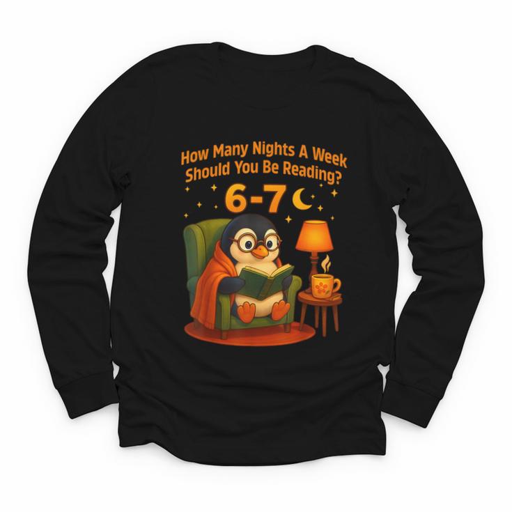 Reading 6 7 Six Seven Meme English Teacher Book Lover Youth Long Sleeve Tee