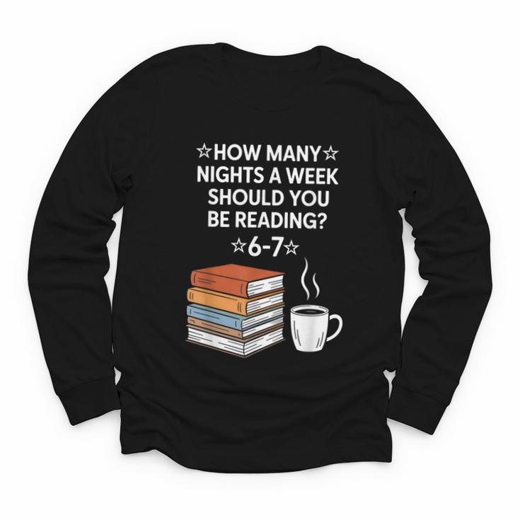 Reading 6-7 Six Seven Meme English Teacher Book Lover Youth Long Sleeve Tee