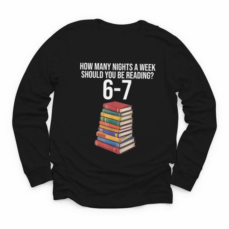 Reading Book Teacher 67 Six Seven Meme Youth Long Sleeve Tee