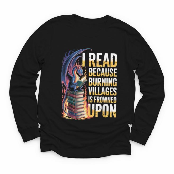 Reading Bookish Dragon Fantasy Youth Long Sleeve Tee