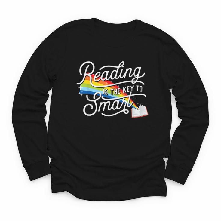 Reading Is The Key To Smart Book Lover Bookworm Reader Youth Long Sleeve Tee