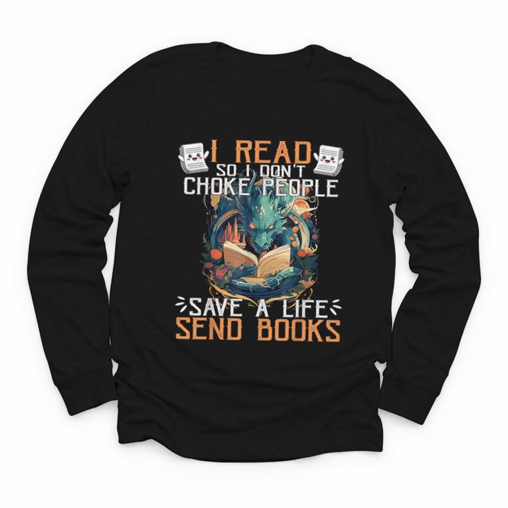 Reading Readers I Read Send Books Dragon Bookworm Tee Youth Long Sleeve Tee