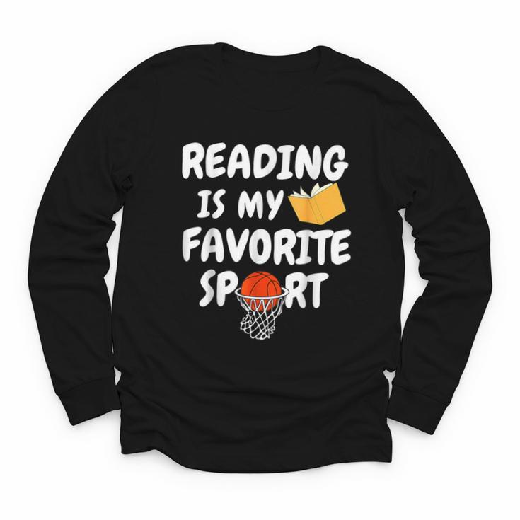 Reading Is My Tee Favorite Sport Basketball World Book Day Youth Long Sleeve Tee