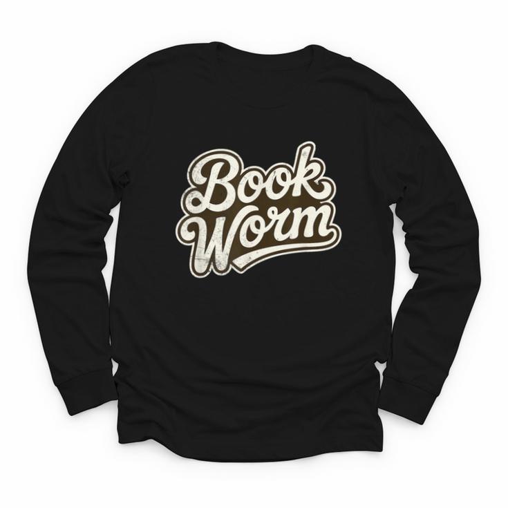 Retro Book Worm Reading For Book Lovers Youth Long Sleeve Tee