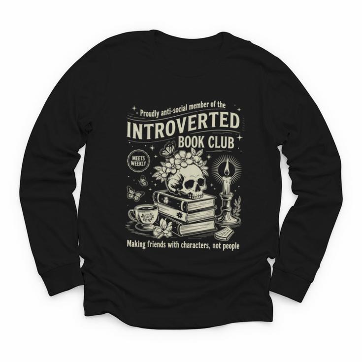 Retro Proud Anti Social Member Of Introverted Book Club Youth Long Sleeve Tee