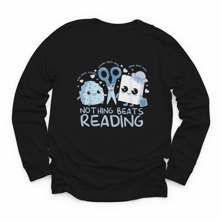 Rock Paper Scissors Nothing Beats Reading Book Lover Youth Long Sleeve Tee