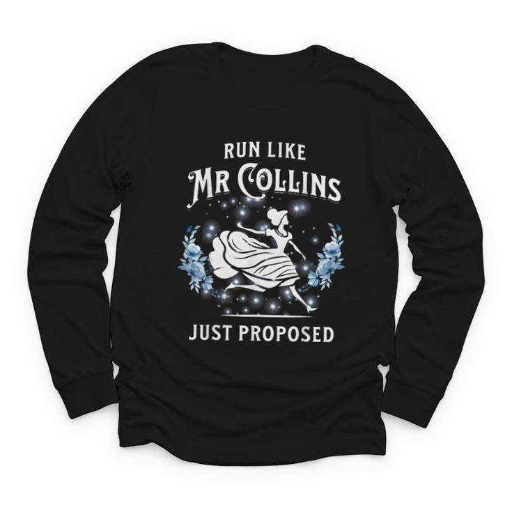 Run Like Mr Collins Just Proposed Books And Running Youth Long Sleeve Tee