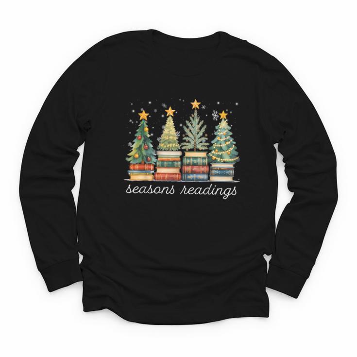 Seasons Readings All Booked For Christmas Book Reading Lover Youth Long Sleeve Tee