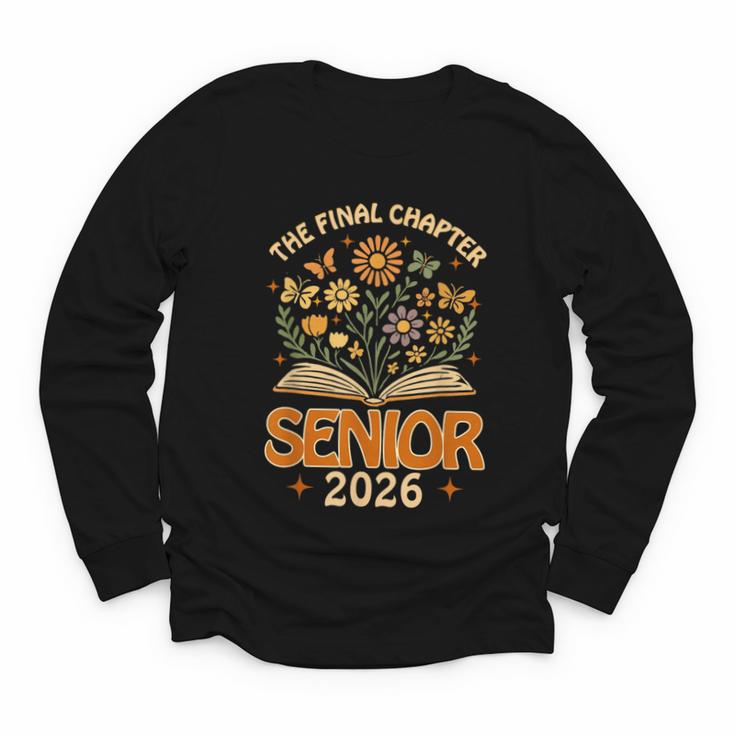 Senior 2026 Final Chapter Retro Book Lover Last First Day Youth Long Sleeve Tee