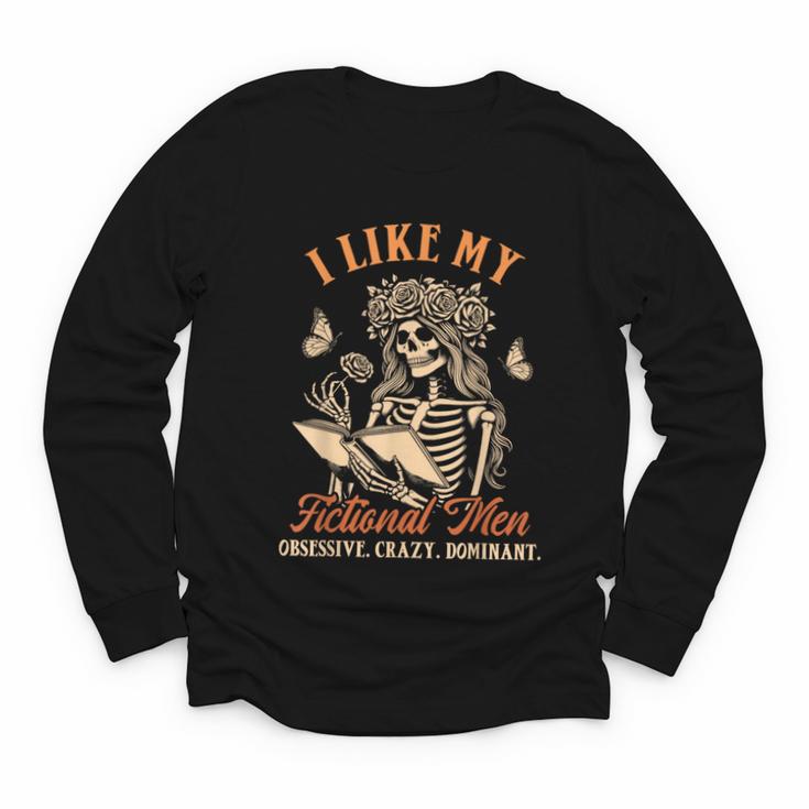 Smut Reader Spicy Book Dark Romance I Like My Fictional Men Youth Long Sleeve Tee