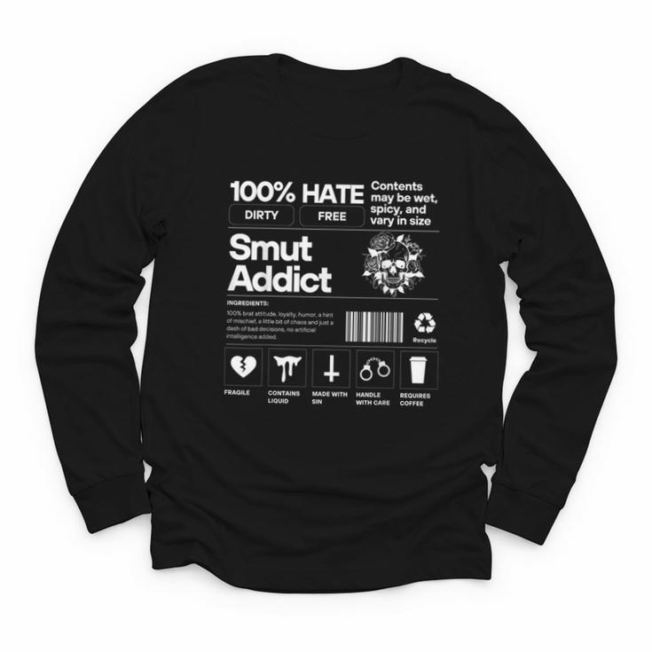 Smutty Book Addict Romance Book Lover Smut Addict Ingredient Youth Long Sleeve Tee