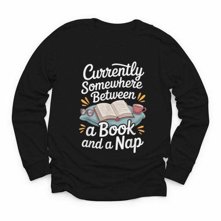 Somewhere Between a Book And a Nap – Cozy Reading Youth Long Sleeve Tee
