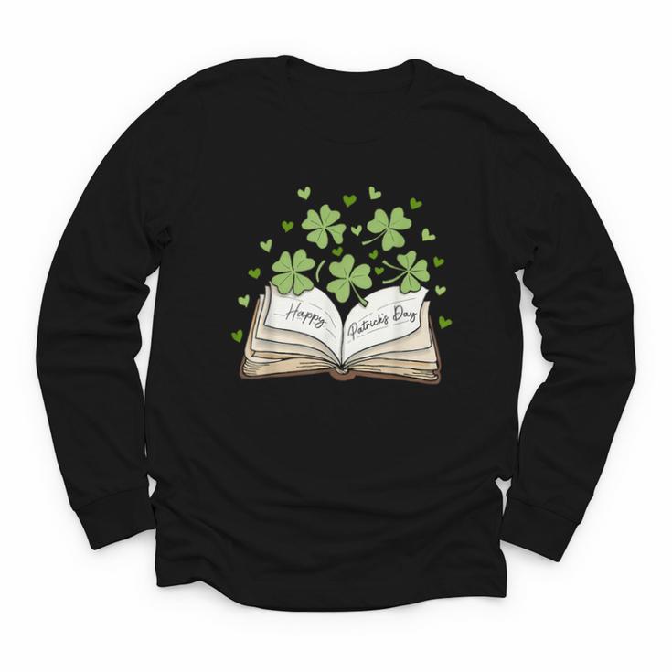St Patricks Day Book Lover Librarian Reading Saint Pattys Youth Long Sleeve Tee