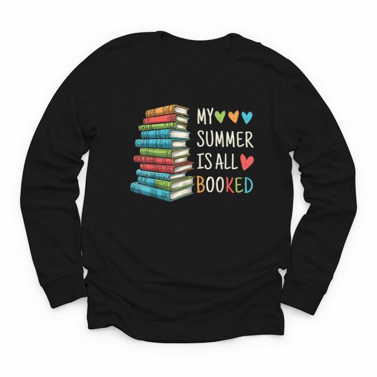 My Summer Is All Booked Book Reading Book Lover Youth Long Sleeve Tee