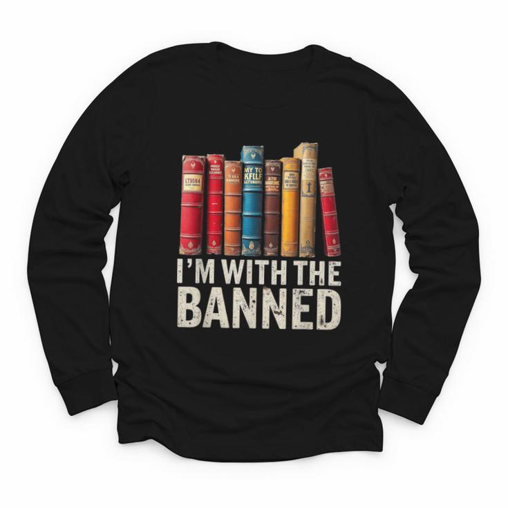 Support Banned Books Freedom I'm With The Banned Youth Long Sleeve Tee