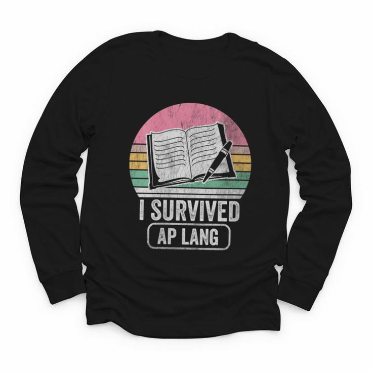 I Survived AP Lang Retro Book Graphic Youth Long Sleeve Tee