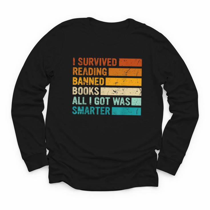 I Survived Reading Banned Books All I Got Was Smarter Youth Long Sleeve Tee