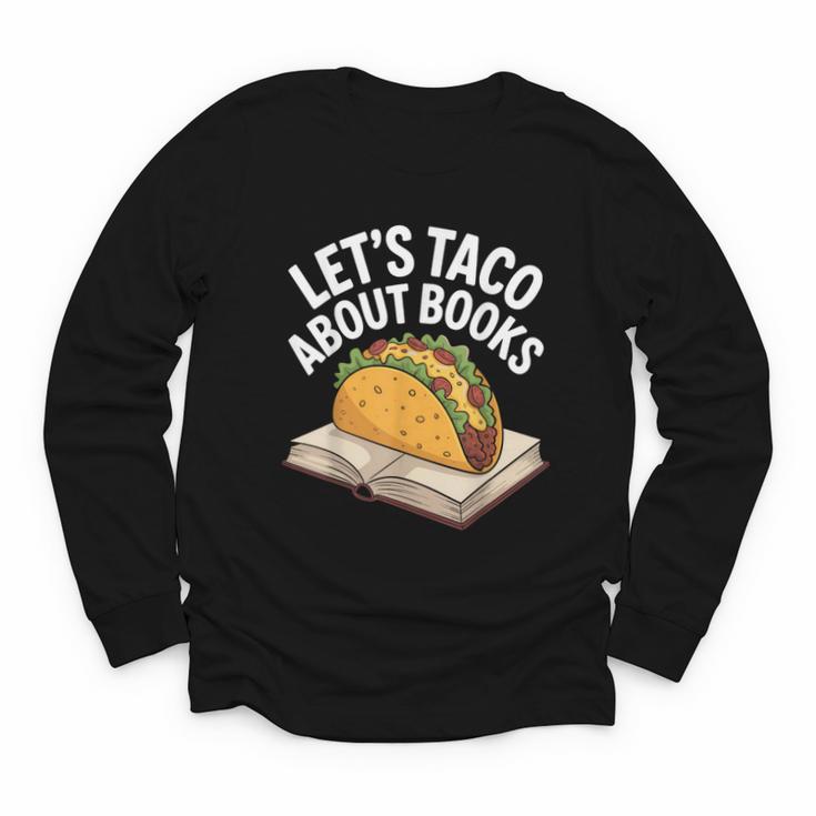 Taco Books Mexican Reading Teacher Book Lovers Bookish Youth Long Sleeve Tee
