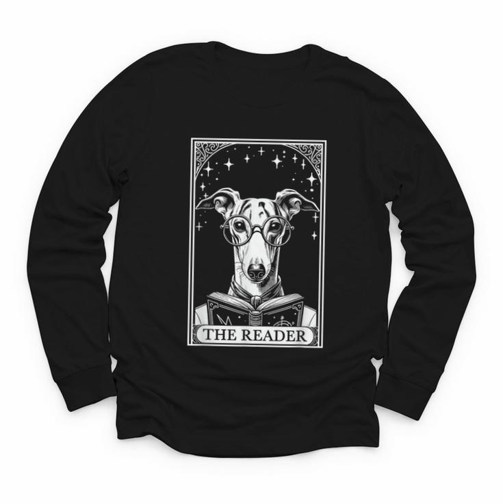 Tarot Card Vintage Whippet Dog Book Lover The Reader Youth Long Sleeve Tee
