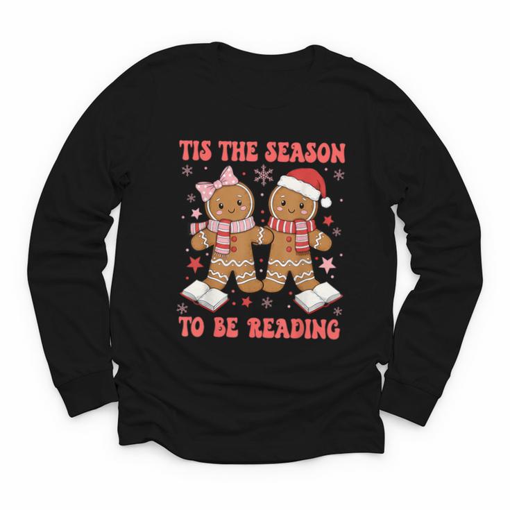 Tis The Season Reading Christmas Shirt Book Lovers Teacher Youth Long Sleeve Tee