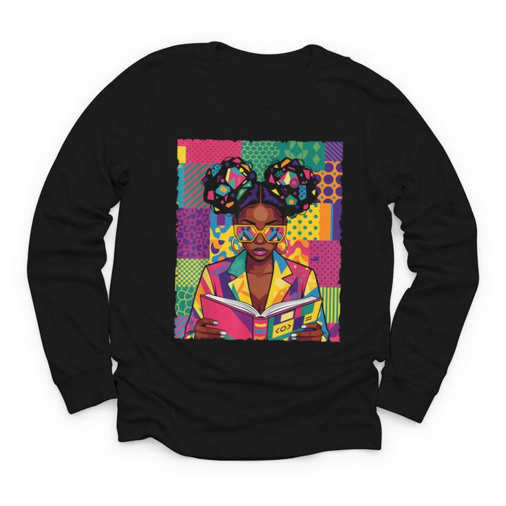 History Month Educated Black Women Girls Reading Book Youth Long Sleeve Tee