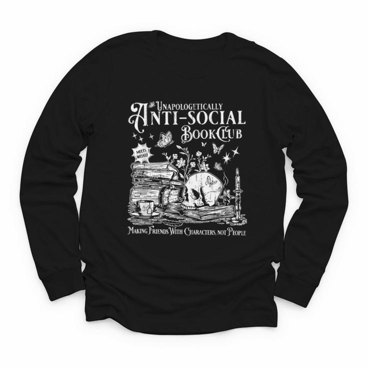 Unapologetically Anti Social Book Club Introvert Reader Youth Long Sleeve Tee