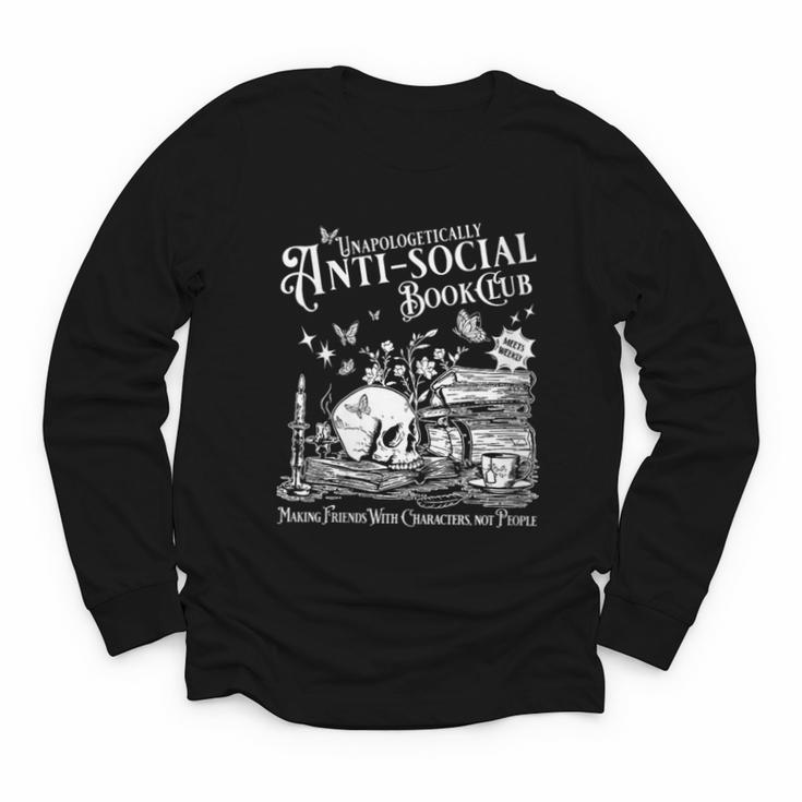 Unapologetically Antisocial Book Club Meets Weekly Retro Youth Long Sleeve Tee Unapologetically Antisocial Book Club Meets Weekly Retro Youth Long Sleeve Tee