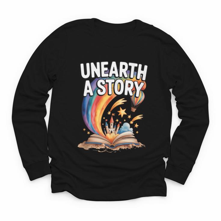 Unearth A Story Rainbow Treasure Book Youth Long Sleeve Tee