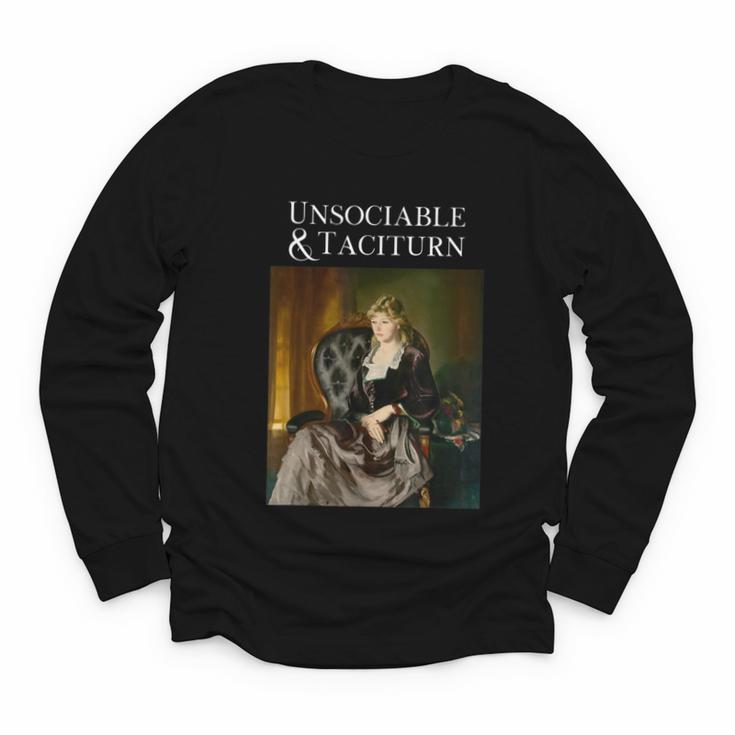 Unsociable And Taciturn Jane Austin Quote Book Classic Lit Youth Long Sleeve Tee