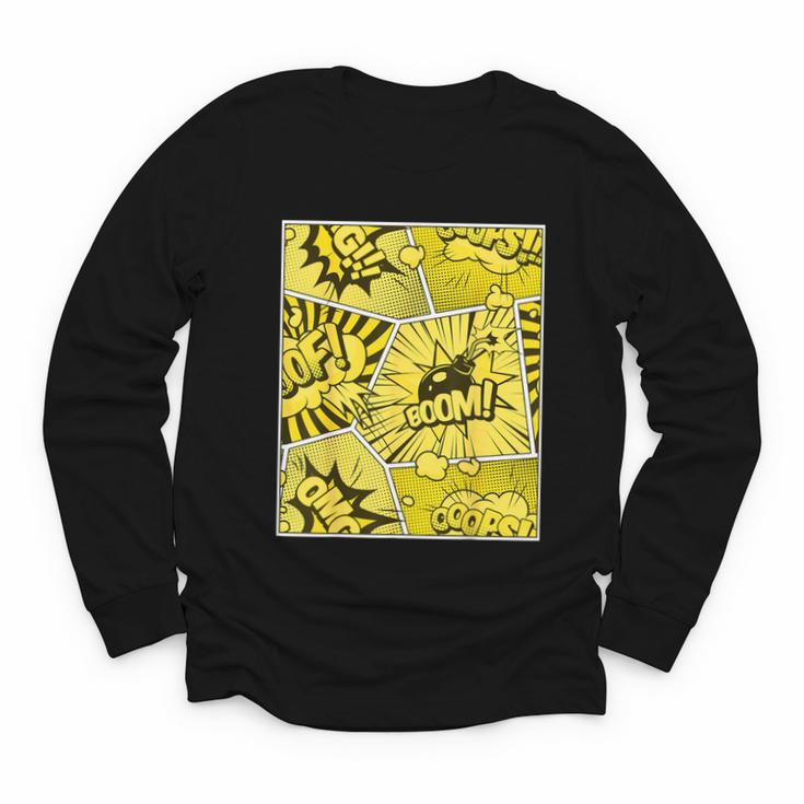 Varsity-Gold Yellow Comic Book University Varsity-Gold Youth Long Sleeve Tee