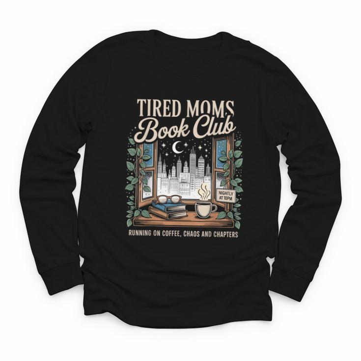 Vintage Tired Moms Book Club Bookish Booktrovert Youth Long Sleeve Tee