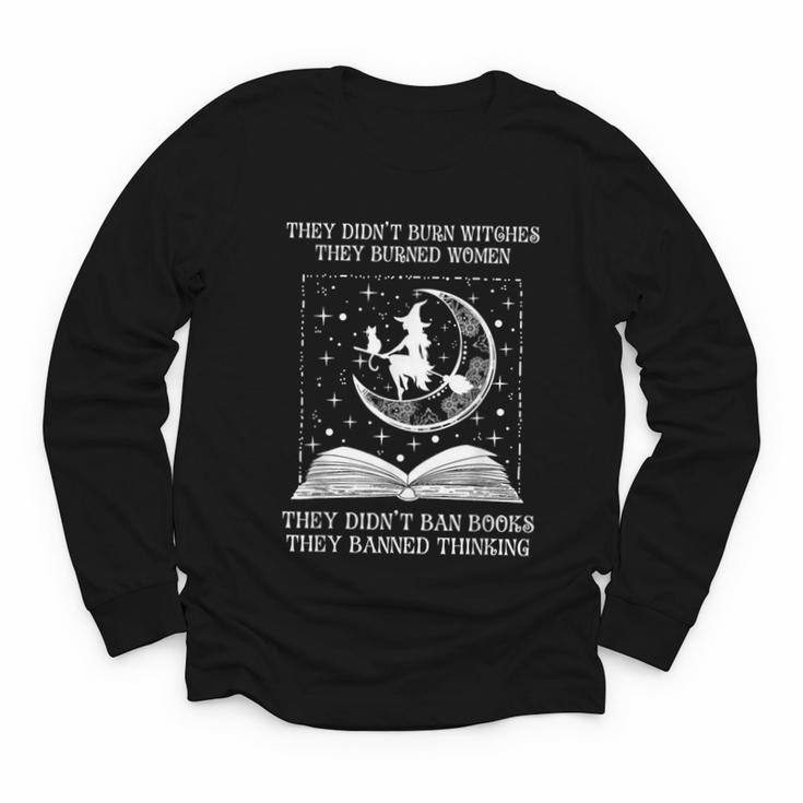 Vintage They Didn't Burn Witches They Burned Women Ban Books Youth Long Sleeve Tee