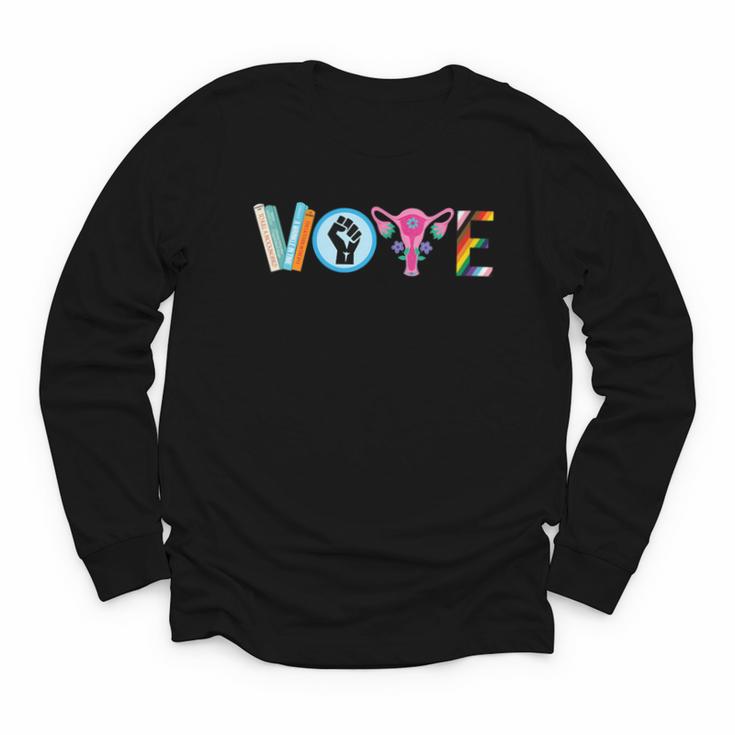 Vote Reproductive Right BLM Political Activism Lgbtq Book Youth Long Sleeve Tee