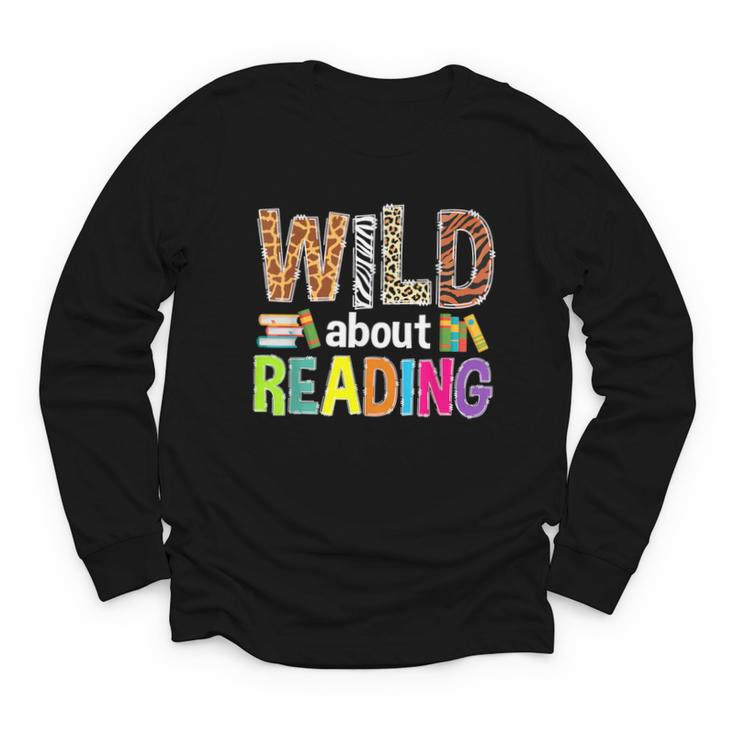 Wild About Reading Library Day Reading Books & Bookworm Youth Long Sleeve Tee