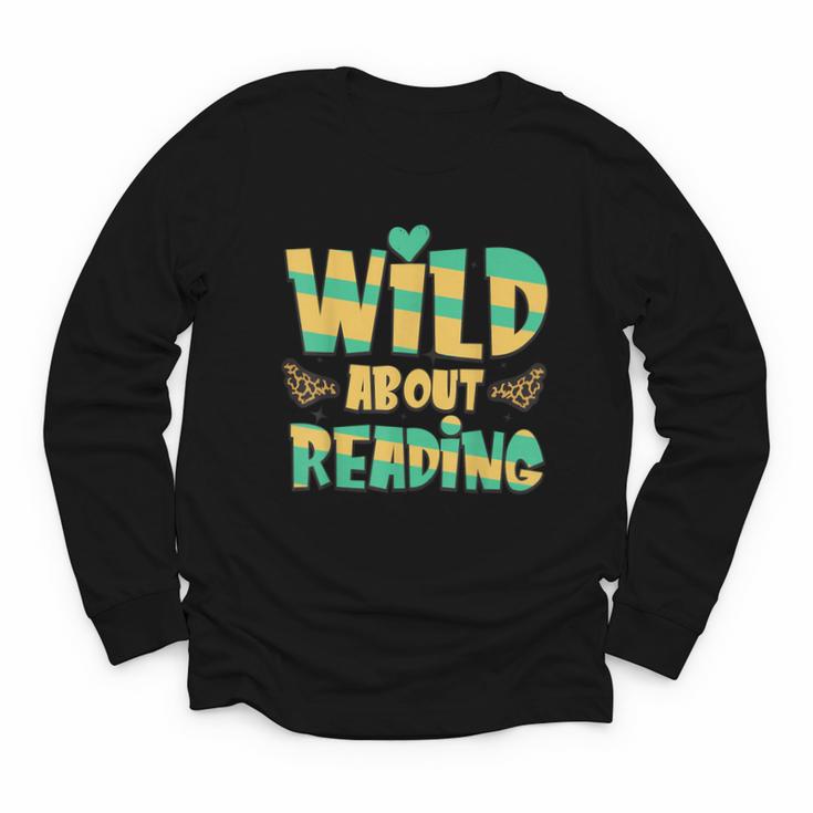 WILD ABOUT READING I Love Books Bookworm Library Day Youth Long Sleeve Tee